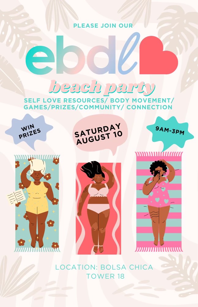 Flyer for EBDL Beach Party 2024-08-10